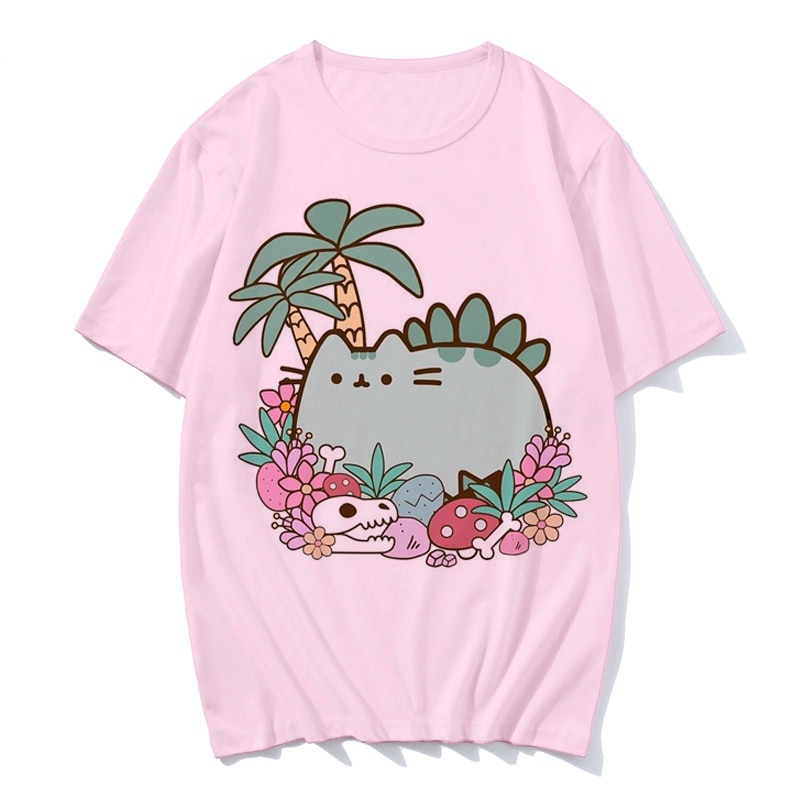 Social MUSH T-Shirt Pusheen The Cat Kawaii 100/% Cotone Organico