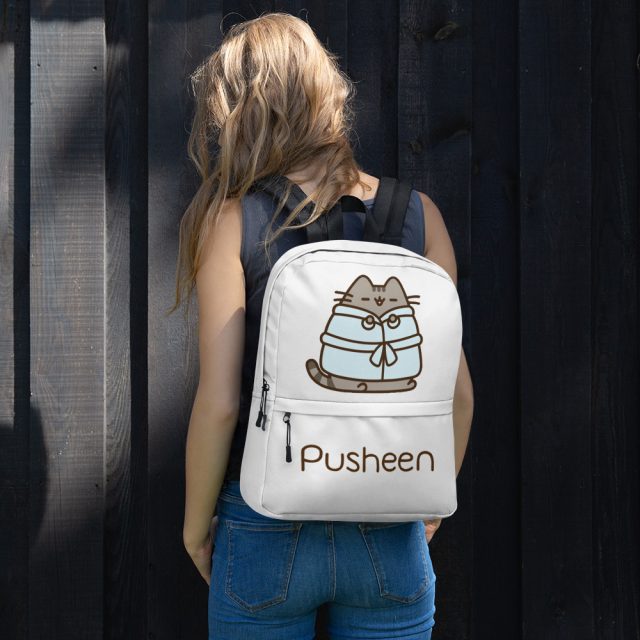 I Am Pusheen The Cat Bathrobe Cute Print Backpack - 